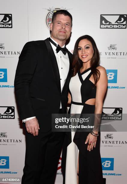 Co-host Brian Stann and his wife Teressa Stann attend the ninth annual Fighters Only World Mixed Martial Arts Awards at The Palazzo Las Vegas on...