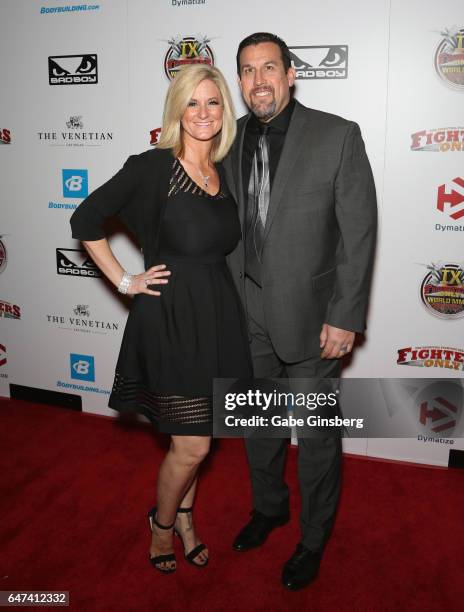 Elaine McCarthy and her husband, referee John McCarthy, attend the ninth annual Fighters Only World Mixed Martial Arts Awards at The Palazzo Las...