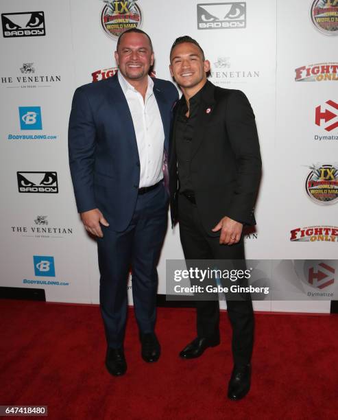 Chris Patterson and mixed martial artist Michael Chandler attend the ninth annual Fighters Only World Mixed Martial Arts Awards at The Palazzo Las...