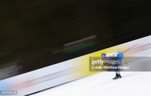 Iivo Niskanen of Finland competes in the Men's 4x10km Cross Country Relay during the FIS Nordic World Ski Championships on March 3, 2017 in Lahti,...