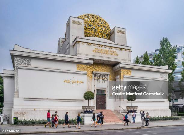 art nouveau secession building vienna - secessionism stock pictures, royalty-free photos & images