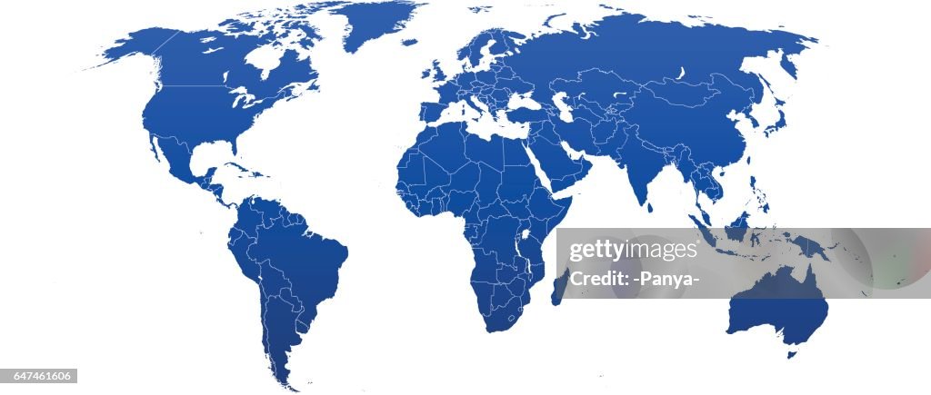 Counting Borders World Map With Counties And Borders High-Res Vector Graphic - Getty Images