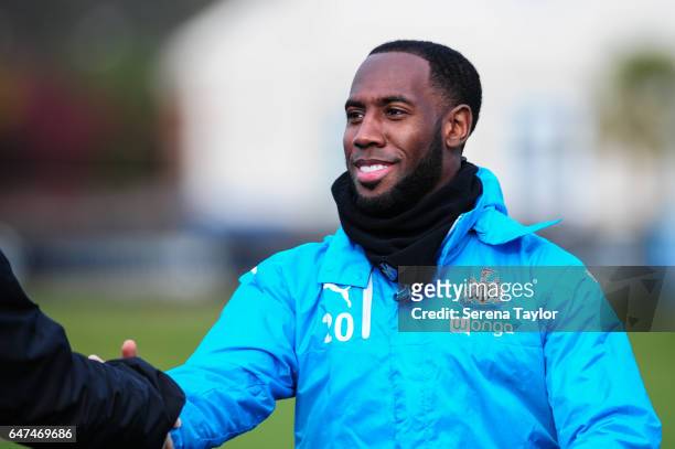 Vurnon Anita walks outside during the Newcastle United Training Session at The Newcastle United Training Centre on March 3, 2017 in Newcastle upon...