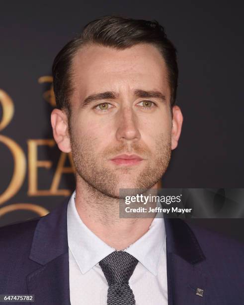 Actor Matthew Lewis arrives at the Premiere Of Disney's 'Beauty And The Beast' at the El Capitan Theatre on March 2, 2017 in Los Angeles, California.