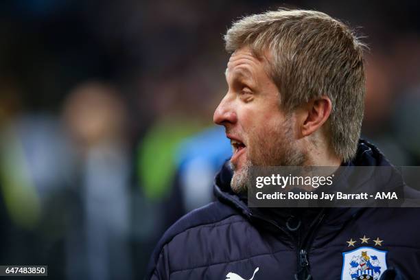 Christoph Buhler assistant head coach / manager of Huddersfield Town during The Emirates FA Cup Fifth Round Replay between Manchester City and...