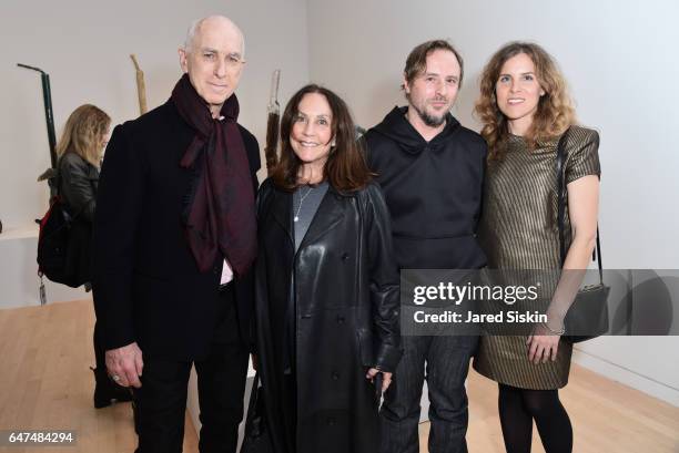 Ed Lobrano, Jane Glassman, Sterling Ruby and Melony Shiv attend Gagosian Opening Reception for Sterling Ruby at Gagosian Gallery on March 1, 2017 in...