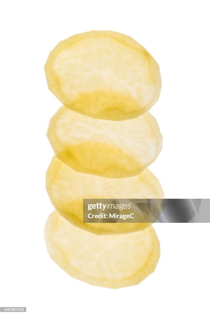 Illuminated Potato Slices