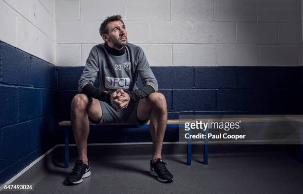 Footballer Gareth McAuley is photographed for the Telegraph on February 27, 2017 in West Bromwich, England.