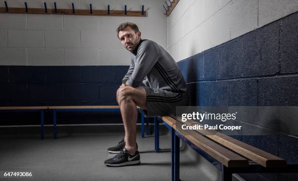 Footballer Gareth McAuley is photographed for the Telegraph on February 27, 2017 in West Bromwich, England.