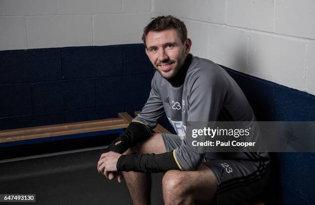 Footballer Gareth McAuley is photographed for the Telegraph on February 27, 2017 in West Bromwich, England.