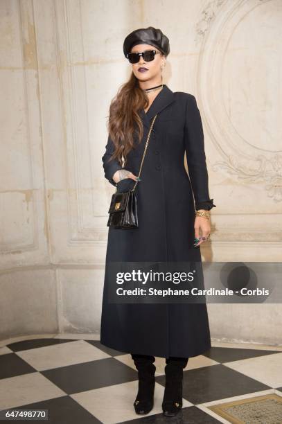 Singer Rihanna attends the Christian Dior show as part of the Paris Fashion Week Womenswear Fall/Winter 2017/2018 on March 3, 2017 in Paris, France.