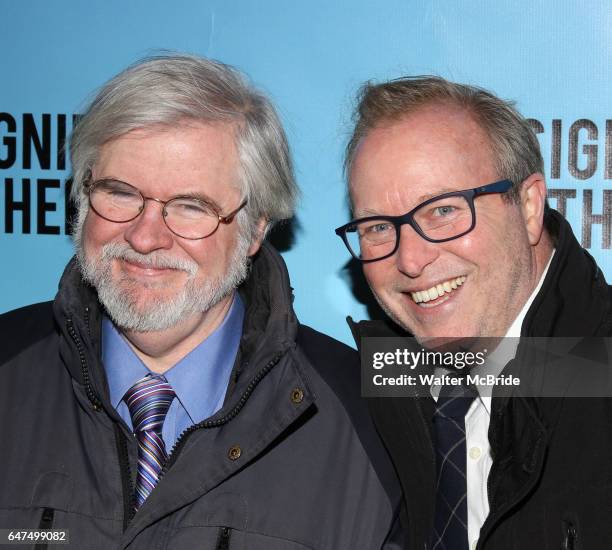 Christopher Durang and John Augustine attend the Broadway Opening Night performance for 'Significant Other' at the Booth Theatre on March 2, 2017 in...