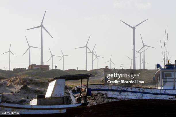 wind energy in northeastern brazil - rio grande do norte imagens e fotografias de stock