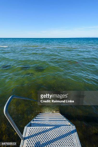 iron staircase into the sea - kattegat stock pictures, royalty-free photos & images