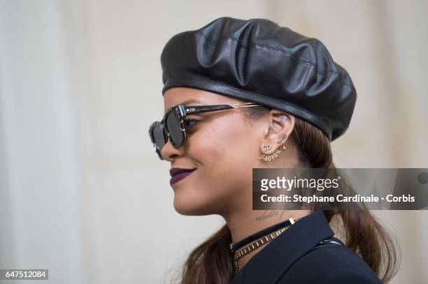 Singer Rihanna attends the Christian Dior show as part of the Paris Fashion Week Womenswear Fall/Winter 2017/2018 on March 3, 2017 in Paris, France.