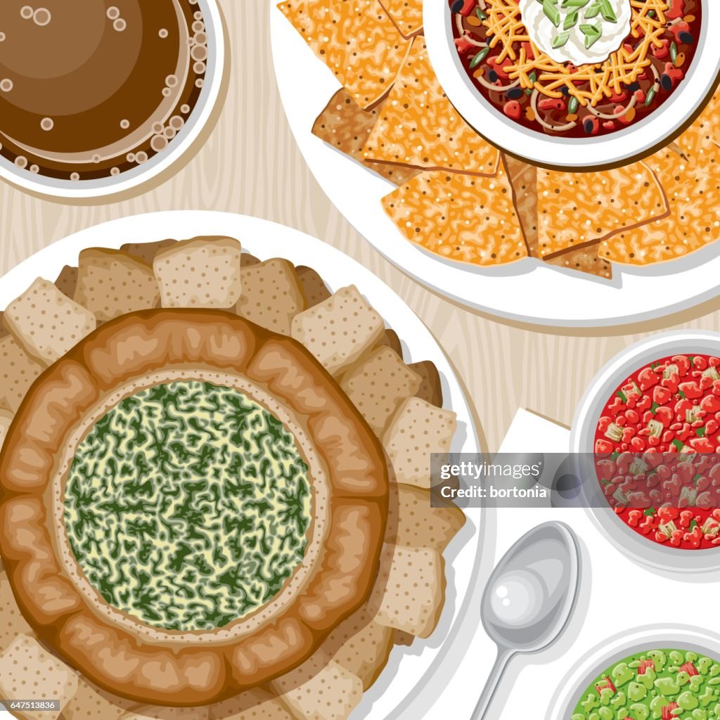 Overhead View of Appetizers