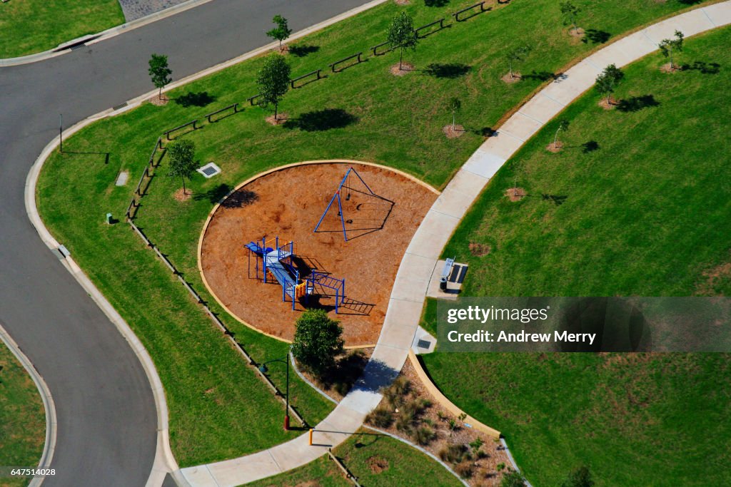 Empty park, West Hoxton, Western Sydney, Aerial Photography