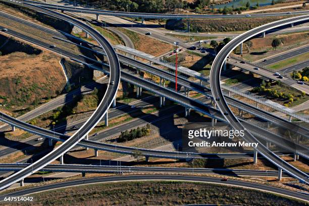 light horse interchange, western sydney, aerial photography - westby stock pictures, royalty-free photos & images
