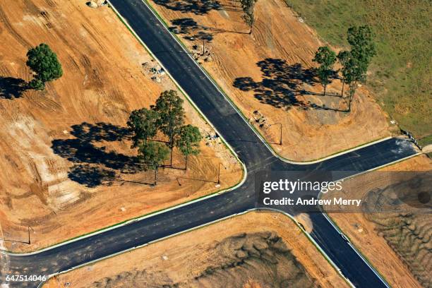 kellyville ridge, north-west sydney, aerial photography - rua sem saída imagens e fotografias de stock
