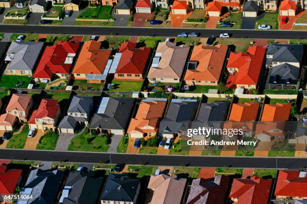 acacia gardens, north-west sydney, aerial photography - geplante wohnsiedlung stock-fotos und bilder