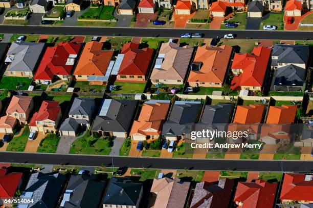 acacia gardens, north-west sydney, aerial photography - housing development stock-fotos und bilder