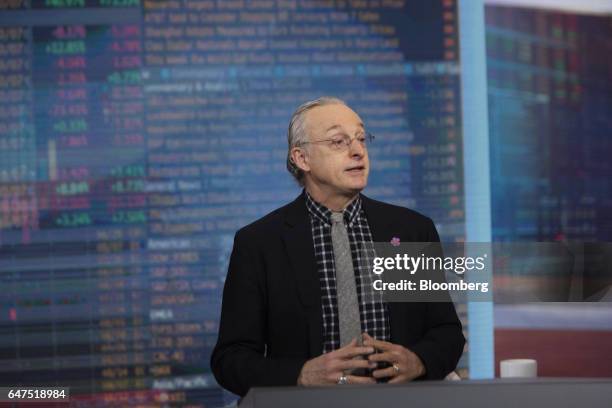 David Kirkpatrick, chief executive officer of Techonomy Media, speaks during a Bloomberg Television interview in New York, U.S., on Friday, March 3,...