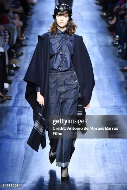 Model walks the runway during the Christian Dior show as part of the Paris Fashion Week Womenswear Fall/Winter 2017/2018 on March 3, 2017 in Paris,...