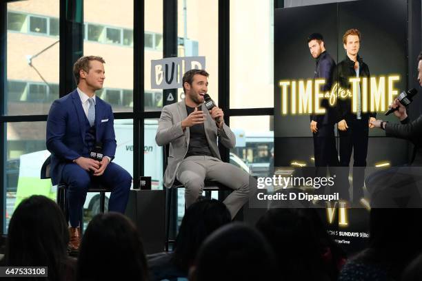 Freddie Stroma and Josh Bowman attend the Build Series to discuss "Time After Time" at Build Studio on March 3, 2017 in New York City.