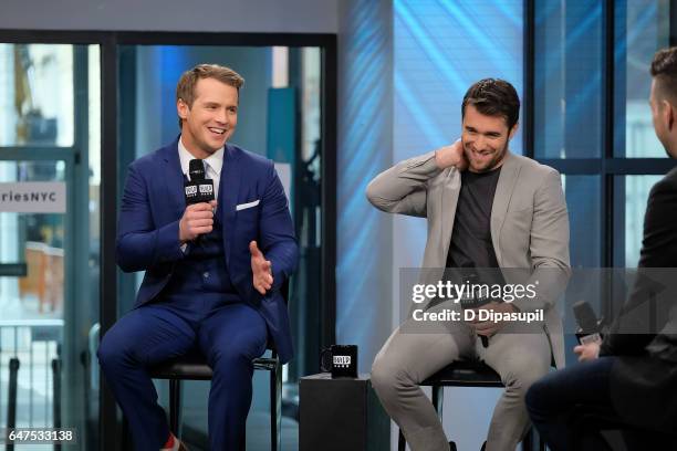 Freddie Stroma and Josh Bowman attend the Build Series to discuss "Time After Time" at Build Studio on March 3, 2017 in New York City.