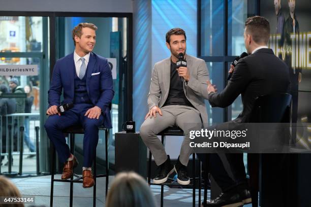 Freddie Stroma and Josh Bowman attend the Build Series to discuss "Time After Time" at Build Studio on March 3, 2017 in New York City.