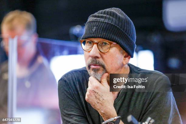 British singer, guitar player and composer Chris Thompson during the Mandoki Soulmates: Wings Of Freedom - Rehearsal on February 28, 2017 in Paris,...