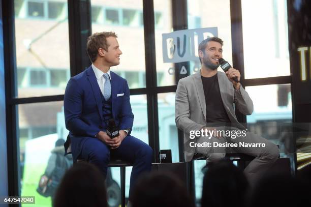 Actors Freddie Stroma and Josh Bowman attend Build Series to discuss 'Time After Time' at Build Studio on March 3, 2017 in New York City.