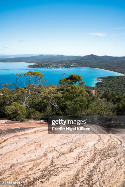 mt amos, freycinet national park, tasmania, australia - bahía de coles fotografías e imágenes de stock