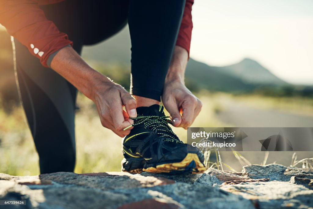 Letzte Vorbereitung vor dem Lauf