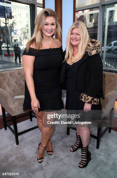 Model Hunter McGrady and mother Brynja McGrady visit Hollywood Today Live at W Hollywood on March 3, 2017 in Hollywood, California.