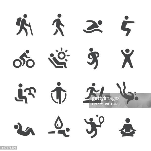 ilustrações de stock, clip art, desenhos animados e ícones de exercise and relaxation icons - acme series - quinta de saúde