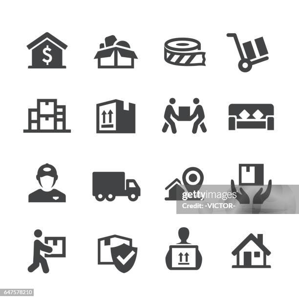 moving icons - acme series - cardboard box stock illustrations