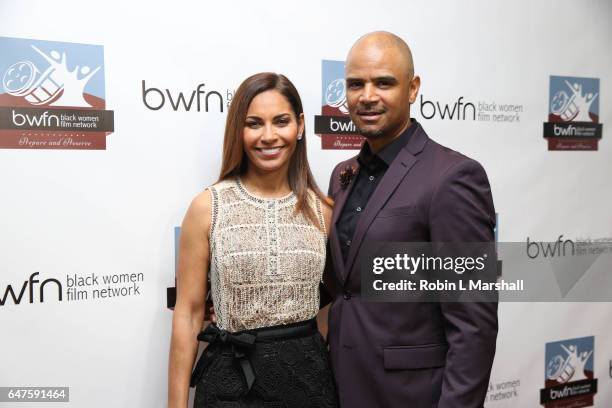 Honorees Salli Richardson Whitfield and Dondre Whitfield attend the 2017 Black Women Film Network - "Untold Stories" Awards Luncehon at Atlanta...