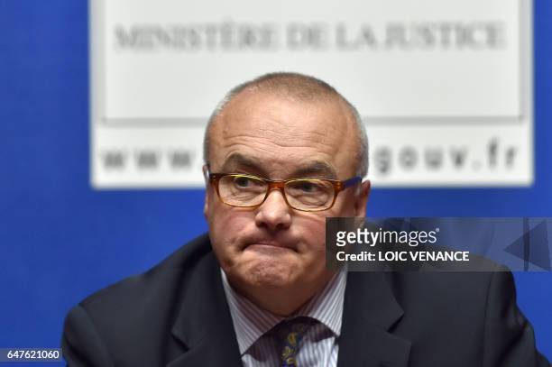 Nantes' French Republic prosecutor Pierre Senne gives a press conference on the investigations relative to the missing of the four members of the...