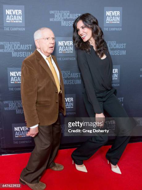 Actors Robert Clary and Daniela Ruah attend the United States Holocaust Memorial Museum Presents 2017 Los Angeles Dinner: What You Do Matters at The...