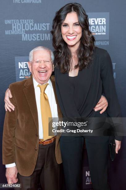 Actors Robert Clary and Daniela Ruah attend the United States Holocaust Memorial Museum Presents 2017 Los Angeles Dinner: What You Do Matters at The...
