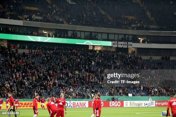 The ultras of Frankfurter a seen during the Bundesliga match between TSG 1899 Hoffenheim and Hertha BSC at Wirsol Rhein-Neckar-Arena on October 30,...