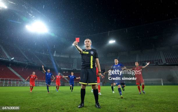 referee showing red card - red card stock pictures, royalty-free photos & images