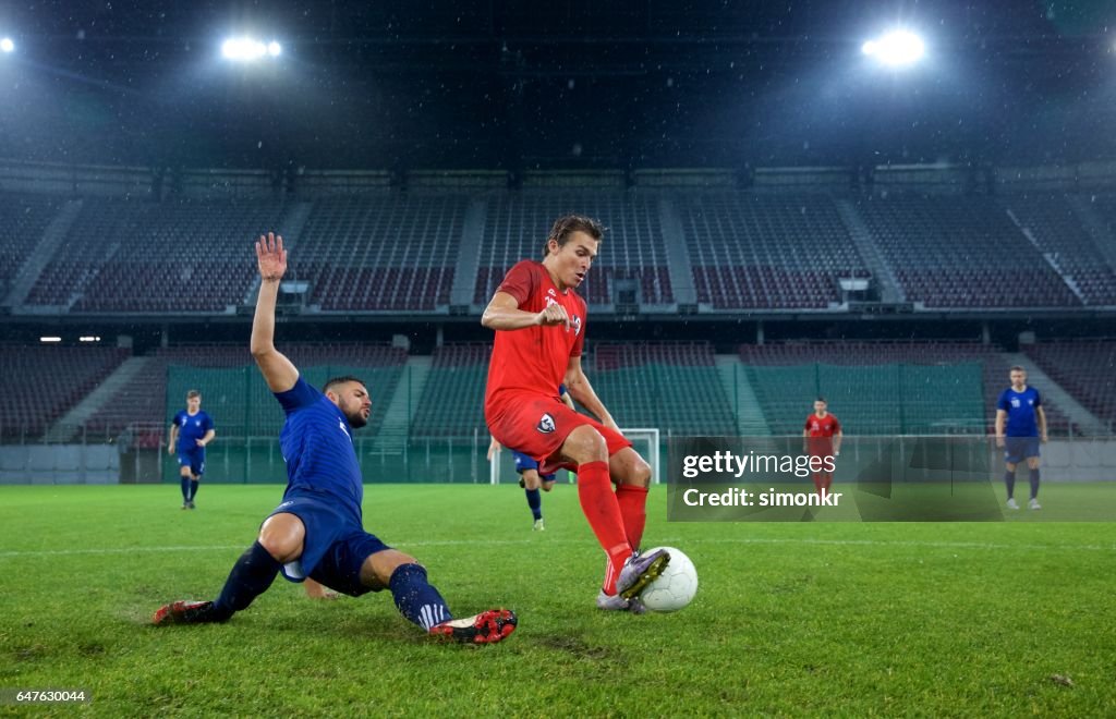 Football players playing football