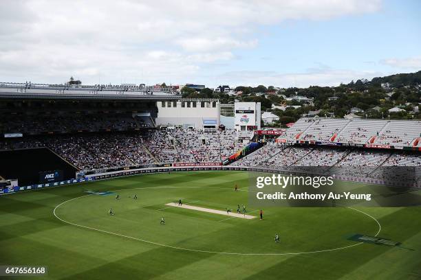 General view during game five of the One Day International series between New Zealand and South Africa at Eden Park on March 4, 2017 in Auckland, New...