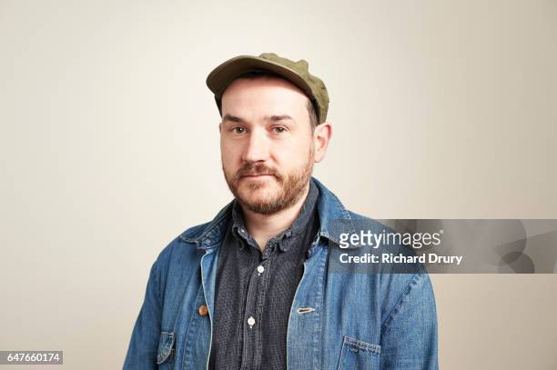 sustainability portrait - man in denim jacket stock pictures, royalty-free photos & images