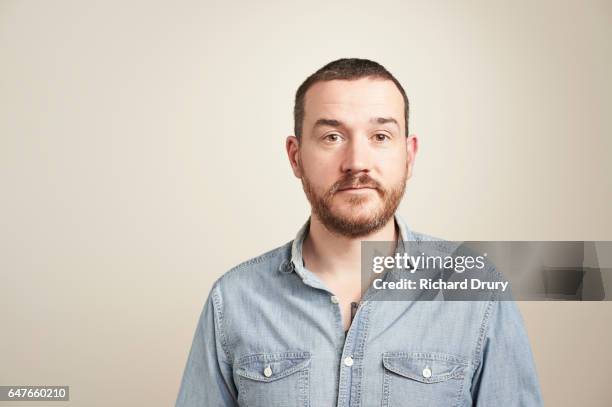 sustainability portrait - denim shirt stock pictures, royalty-free photos & images