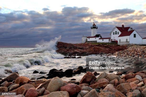 östra point lighthouse, gloucester, massachusetts - ma bildbanksfoton och bilder