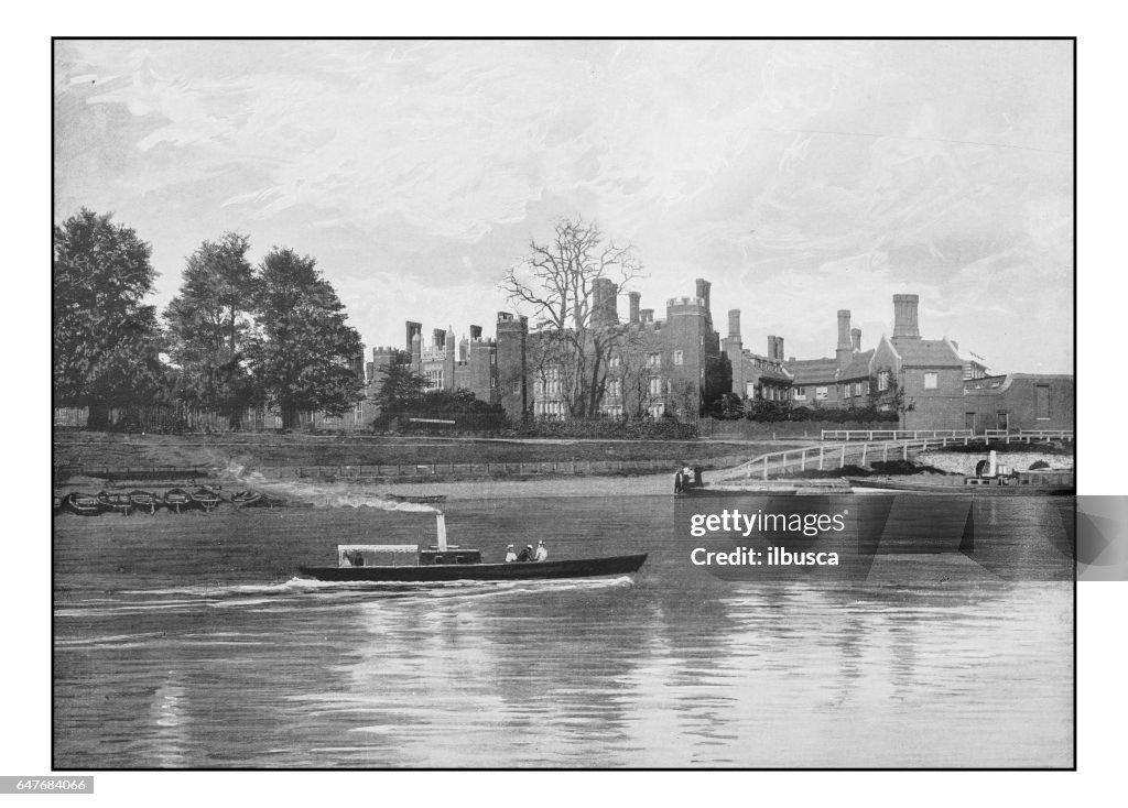 Antique London's photographs: Hampton court palace from the river