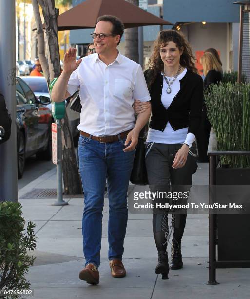 Actor Diedrich Bader and his wife Dulcy Rogers are seen on March 3, 2017 in Los Angeles, California.